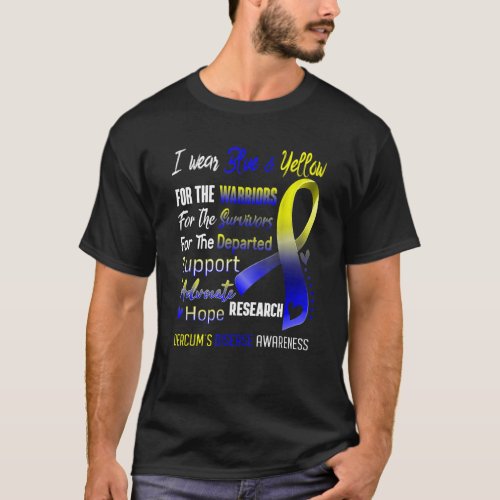 I Wear Yellow  Blue For Dercums Disease Awarenes T_Shirt