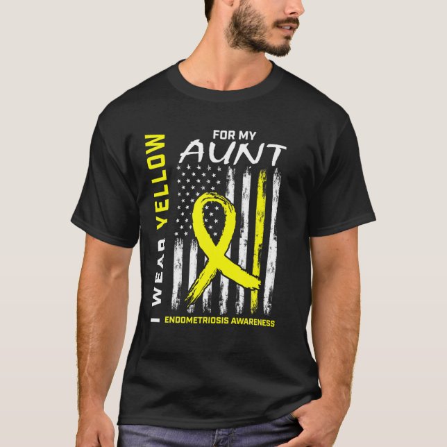 I Wear Yellow For Aunt Endometriosis Awareness Ame T-Shirt (Front)