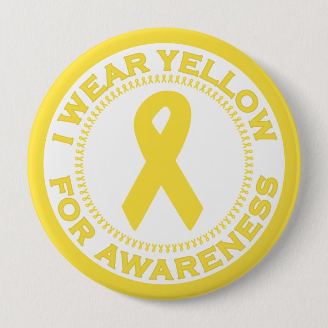 I Wear Yellow For Awareness Button (Front)