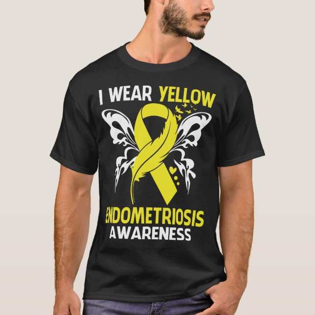I Wear Yellow For ENDOMETRIOSIS Awareness T-Shirt (Front)