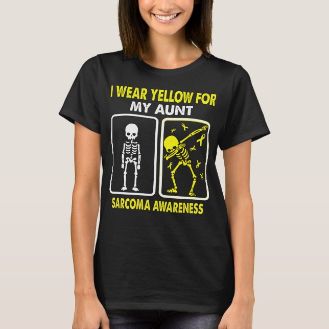 I Wear Yellow For My Aunt SARCOMA AWARENESS T-Shirt (Front)