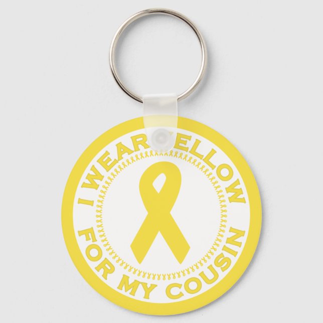 I Wear Yellow For My Cousin Keychain (Front)