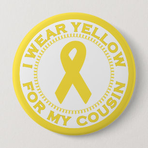I Wear Yellow For My Cousin Pinback Button