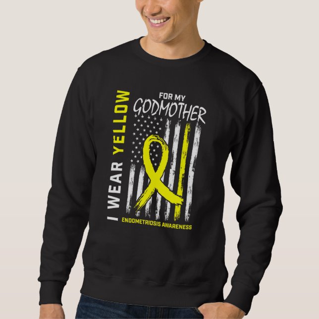 I Wear Yellow For My Godmother Endometriosis Aware Sweatshirt (Front)