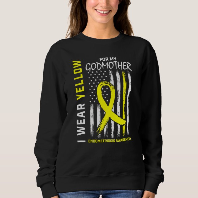 I Wear Yellow For My Godmother Endometriosis Aware Sweatshirt (Front)