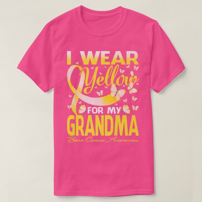 I Wear Yellow For My Grandma Bone Cancer Awareness T-Shirt (Design Front)