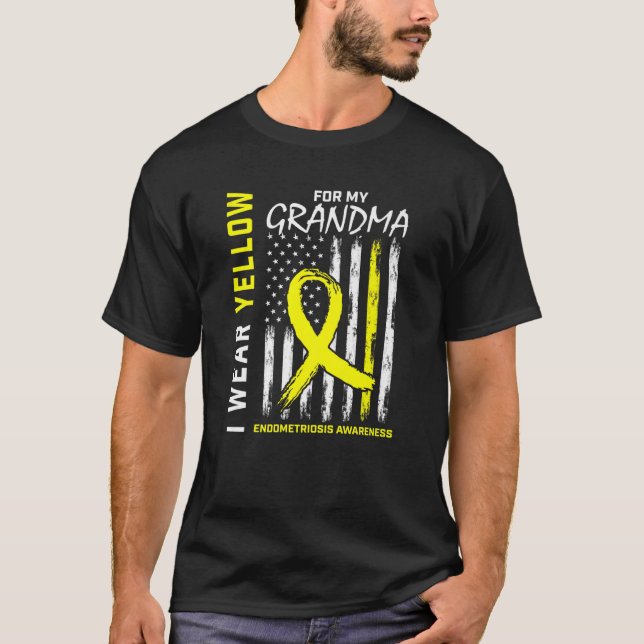 I Wear Yellow For My Grandma Endometriosis Awarene T-Shirt (Front)