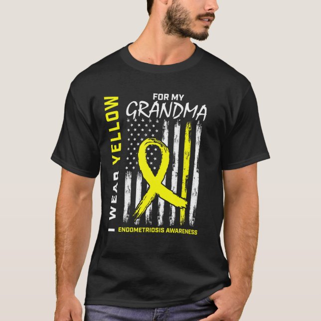 I Wear Yellow For My Grandma Endometriosis Awarene T-Shirt (Front)