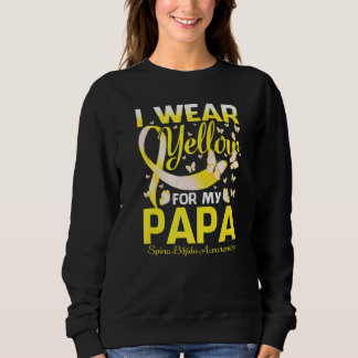 I Wear Yellow For My Papa Spina Bifida Awareness Sweatshirt
