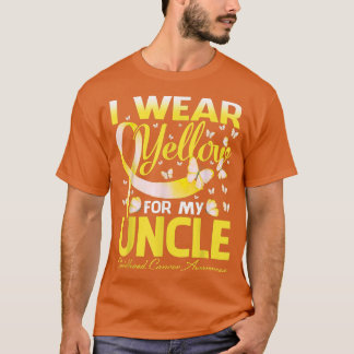 I Wear Yellow For My Uncle Childhood Cancer Awaren T-Shirt