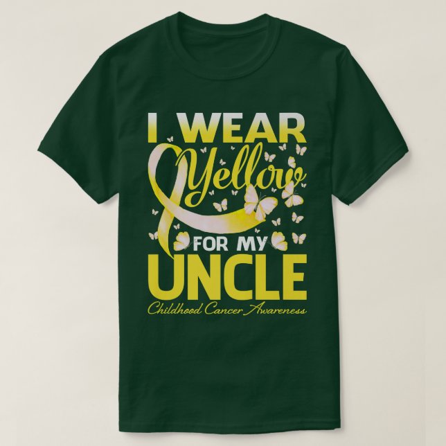 I Wear Yellow For My Uncle Childhood Cancer Awaren T-Shirt (Design Front)