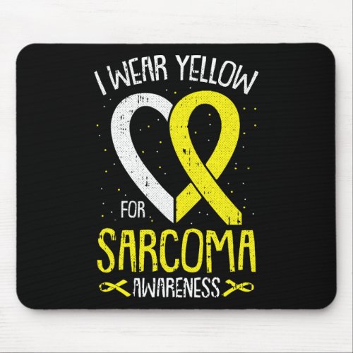 I Wear Yellow For Sarcoma Awareness Ribbon Warrior Mouse Pad