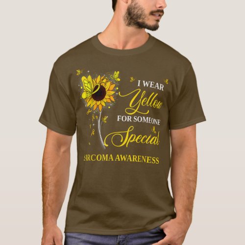 I Wear Yellow For Sarcoma Awareness Sunflower  T_Shirt