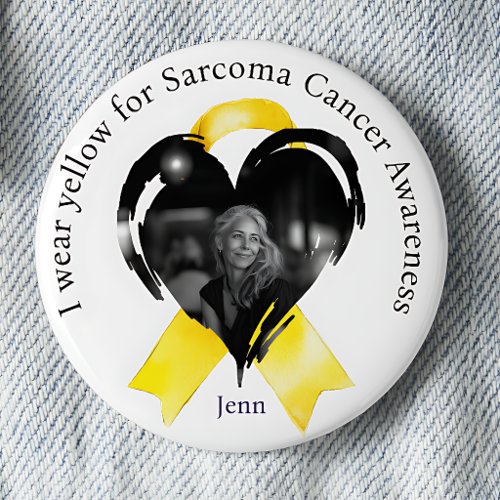 I Wear Yellow for Sarcoma Cancer Awareness Photo Button