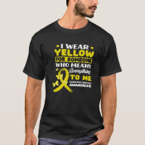 I Wear Yellow For Someone Support Endometriosis Aw T-Shirt