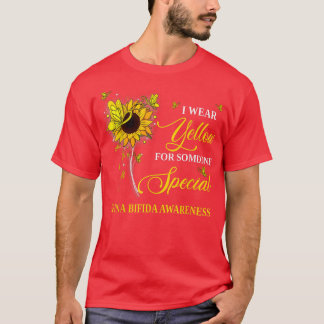 I Wear Yellow For Spina Bifida Awareness Sunflower T-Shirt