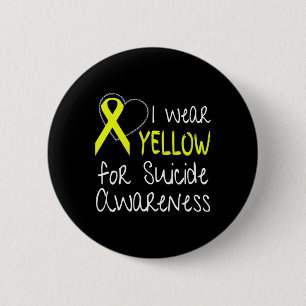 I Wear Yellow For Suicide Awareness Ribbon Button