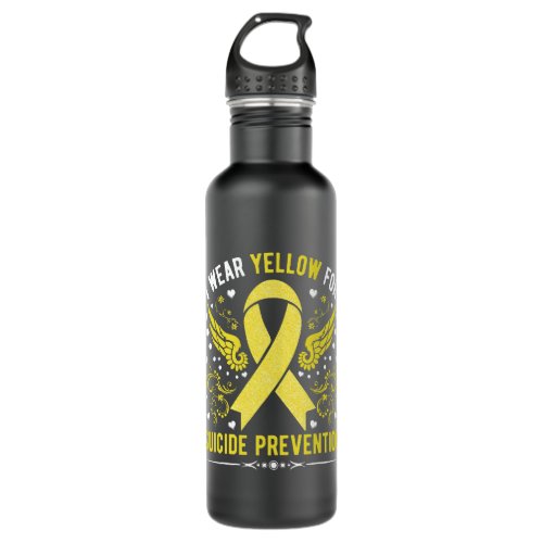 I Wear Yellow For Suicide Prevention Awareness Sup Stainless Steel Water Bottle