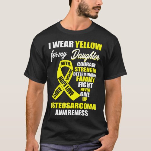 I Wear Yellow Osteosarcoma Awareness T_Shirt