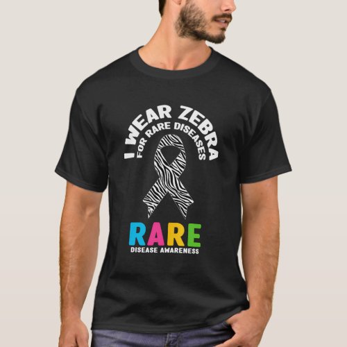 I Wear Zebra For Rare Diseases Awareness T_Shirt