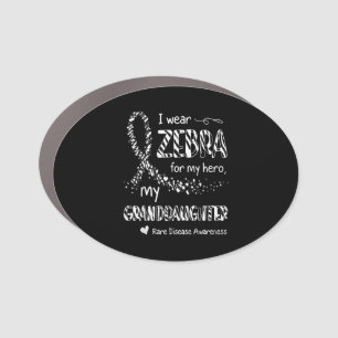 I Wear Zebra Granddaughter Rare Disease Awareness Car Magnet