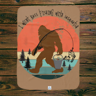 I Went Bass Fishing With Sasquatch - Baby Blanket