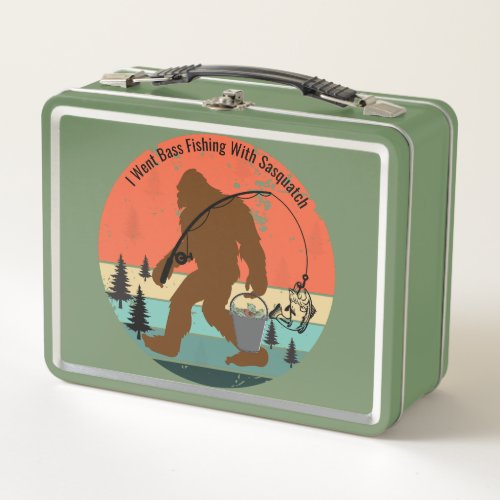 I Went Bass Fishing With Sasquatch _ Retro Metal Lunch Box