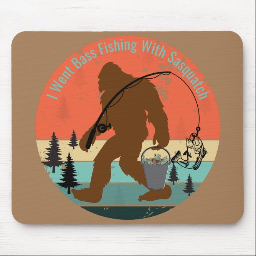 I Went Bass Fishing With Sasquatch - Retro  Mouse Pad