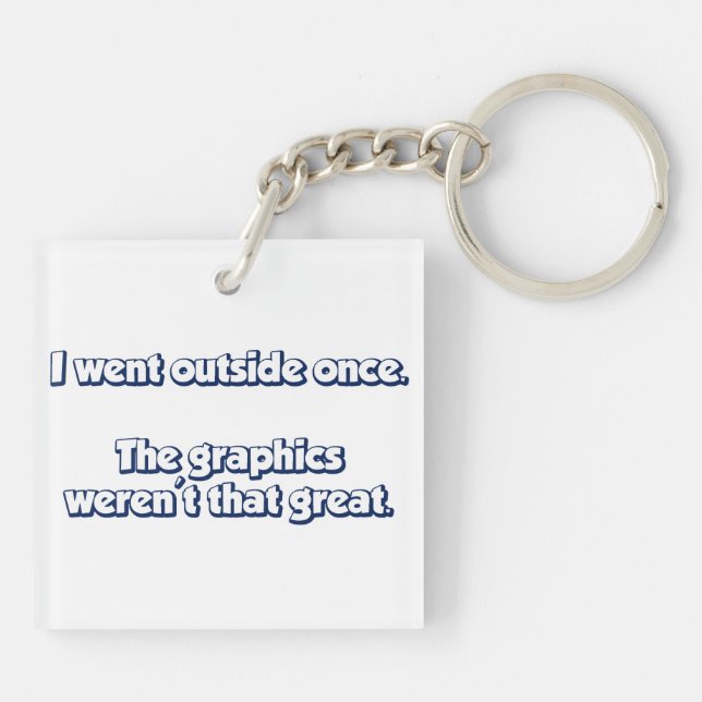 I Went Outside Once.  Graphics Weren't Great. Keychain (Back)