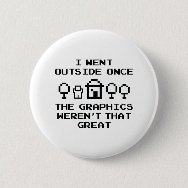 I Went Outside Once Pinback Button (Front)