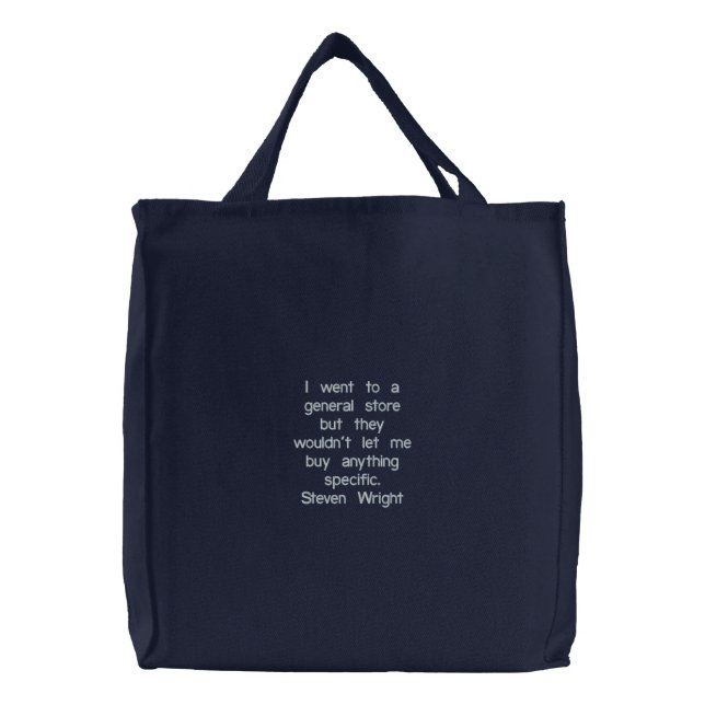 I went to a general store but they wouldn't let... embroidered tote bag (Front)