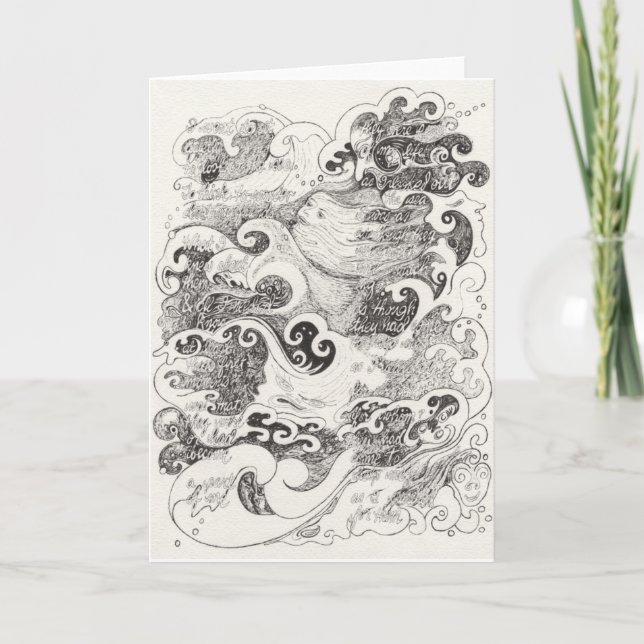 "I went to sit quietly by the sea" note card (Front)