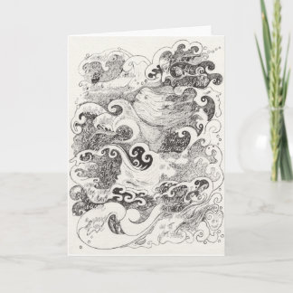 "I went to sit quietly by the sea" note card