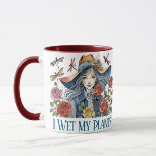 I Wet My Plants - Girl With Roses Mug