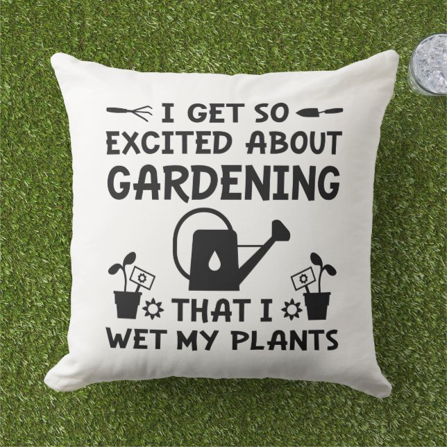 I Wet My Plants Outdoor Pillow (Grass)