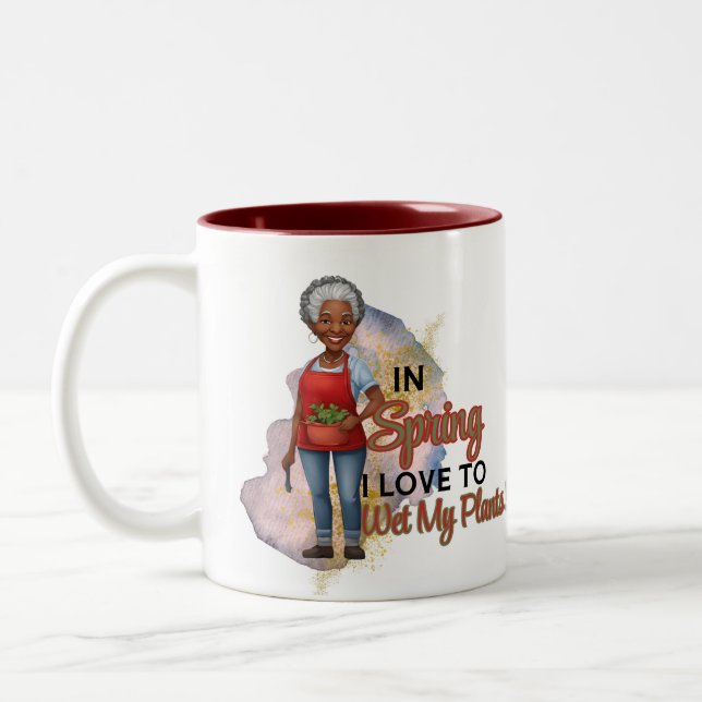 I Wet My Plants Two-Tone Coffee Mug (Left)