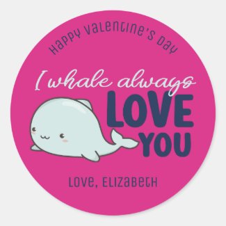 I Whale Always Love You Cute Valentines Day Pink