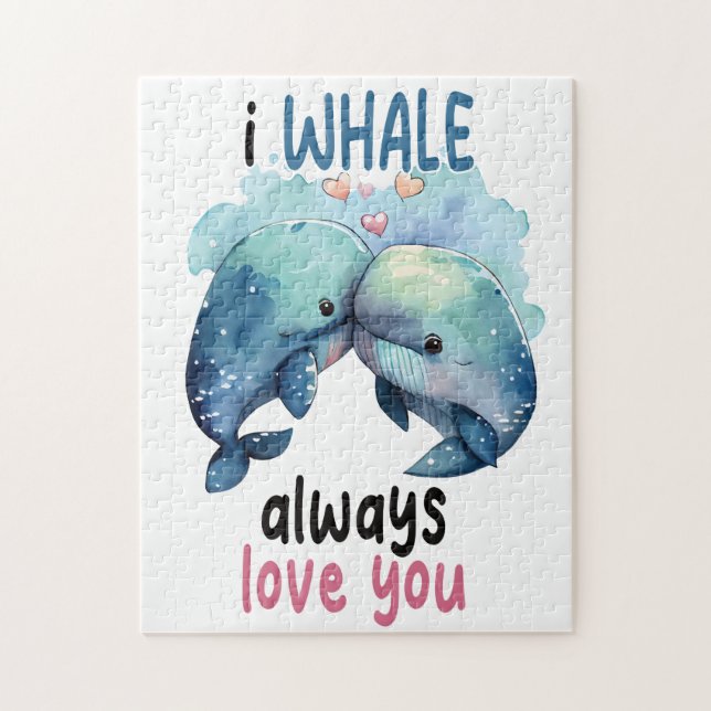 I whale always love you fun Valentine pun Jigsaw Puzzle (Vertical)