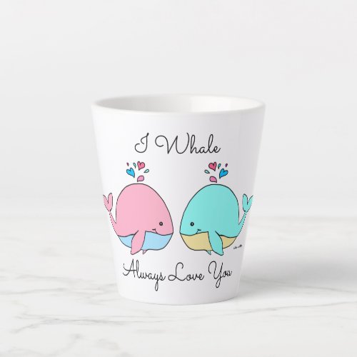 I Whale Always Love You Kawaii Whale Drawing Cute Latte Mug