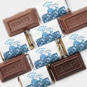I Whaley Love You! Blue hearts and Whale Hershey's Miniatures