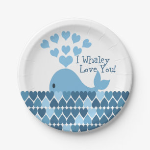 I Whaley Love You! Blue Paper Plates