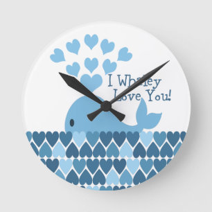 I Whaley Love You! Blue Round Clock