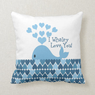 I Whaley Love You! Blue Throw Pillow