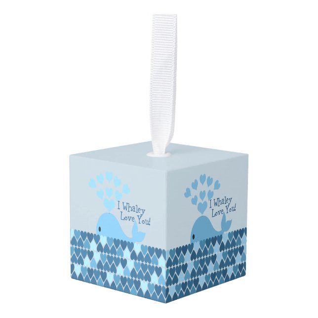I Whaley Love You Cube Ornament (Front Angled)