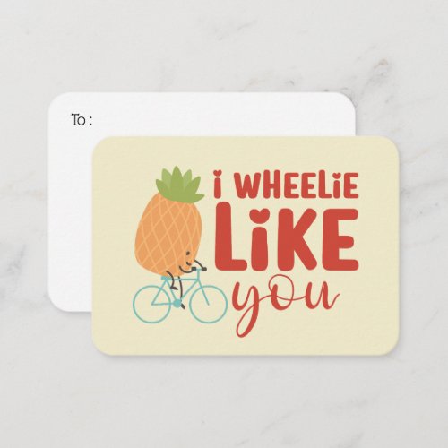 I Wheelie Like You Funny Pun Cute Valentines Day Note Card