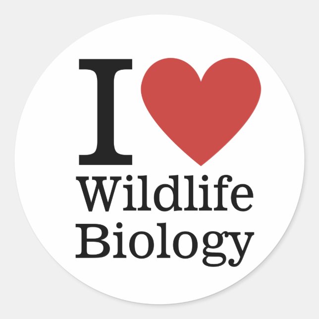 I ❤️ Wildlife Biology for Students/Faculty CUSTOM Classic Round Sticker (Front)