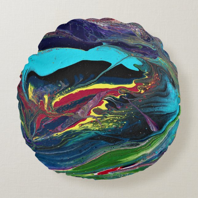 I Will 3 Wild Crazy Colorful Abstract Pillow (Front)