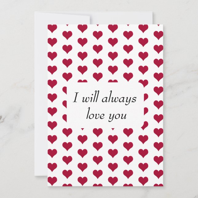 I will always love you red heart  holiday card (Front)