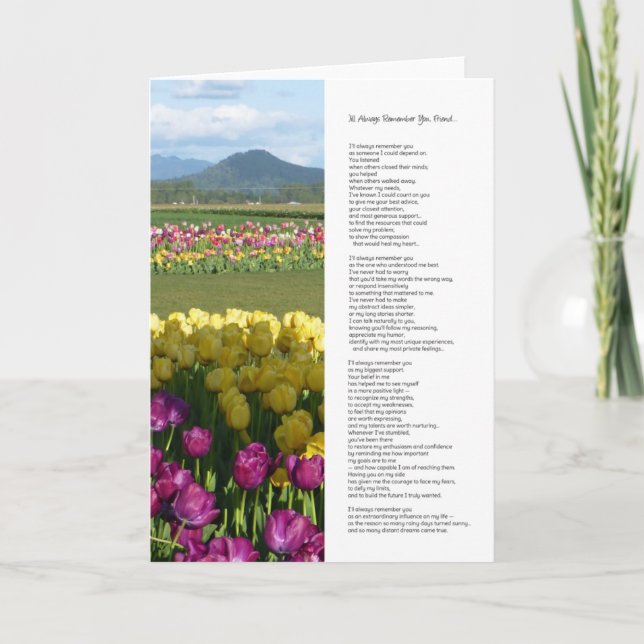 I Will Always Remember You, Friend... Card (Front)