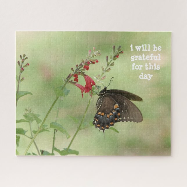 i will be grateful for this day, butterfly jigsaw puzzle (Horizontal)